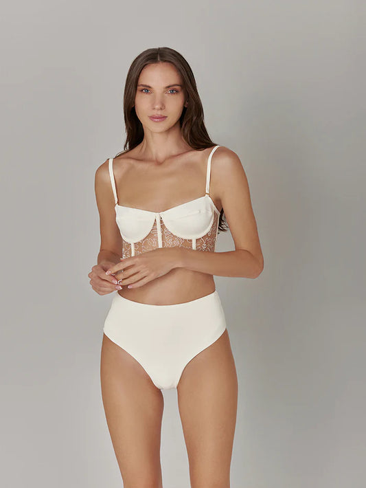 CAROLINA IVORY HIGH WAIST BIKINI