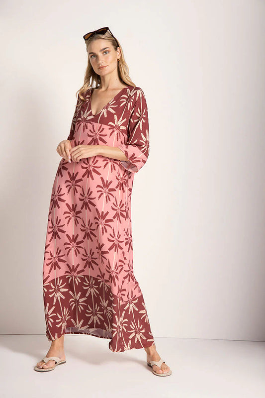 PINK PRINT LONG KIMONO