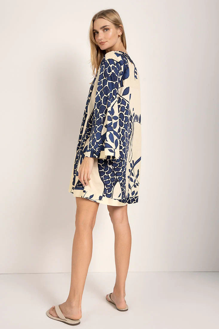 NAVY BLUE PRINT KIMONO