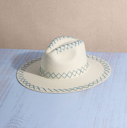 JADE HAT BABY BLUE STITCHES