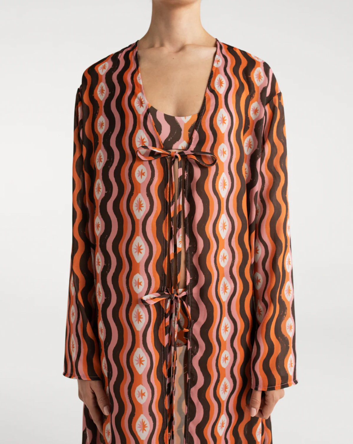 ATHINA STAR WAVES ORANGE KIMONO