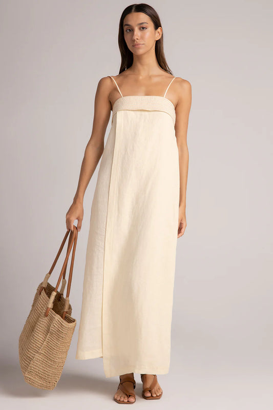 LINEN IVORY LONG DRESS