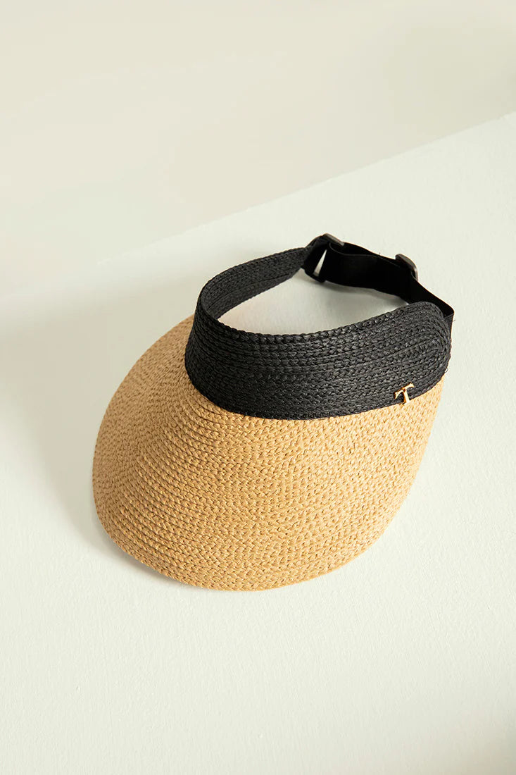 BICOLOR BEIGE & BLACK VISER HAT