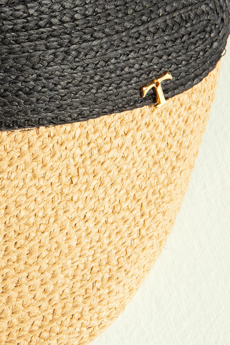 BICOLOR BEIGE & BLACK VISER HAT