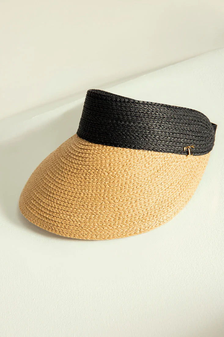 BICOLOR BEIGE & BLACK VISER HAT