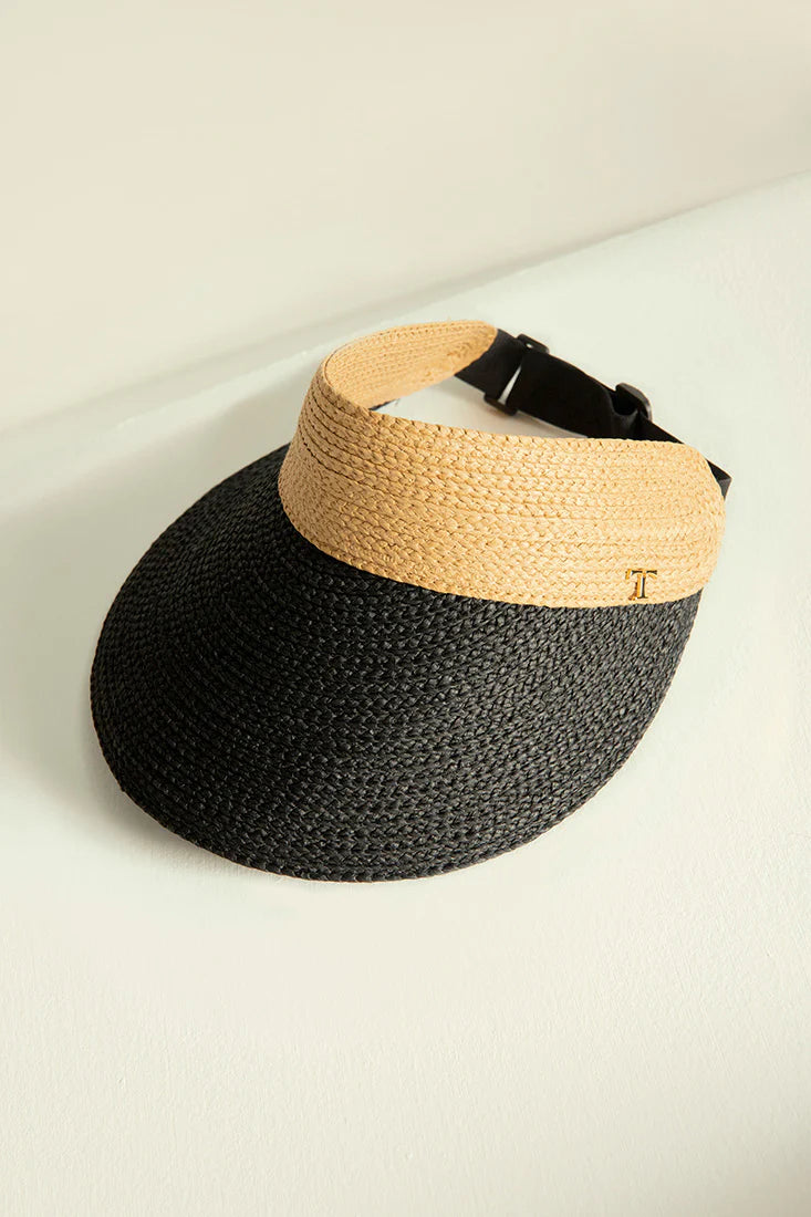 BICOLOR BLACK & BEIGE VISER HAT