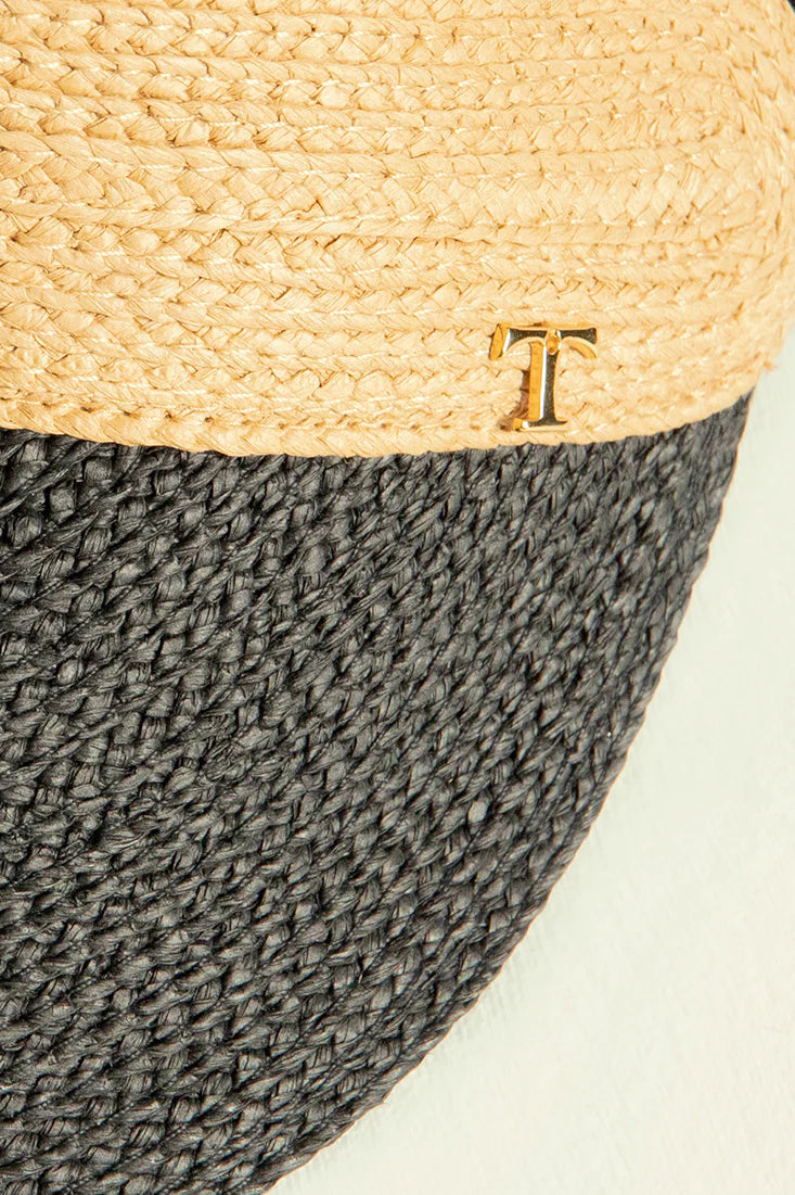 BICOLOR BLACK & BEIGE VISER HAT