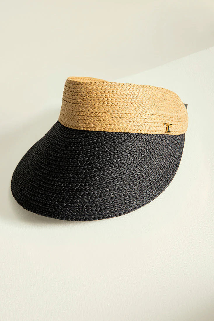 BICOLOR BLACK & BEIGE VISER HAT