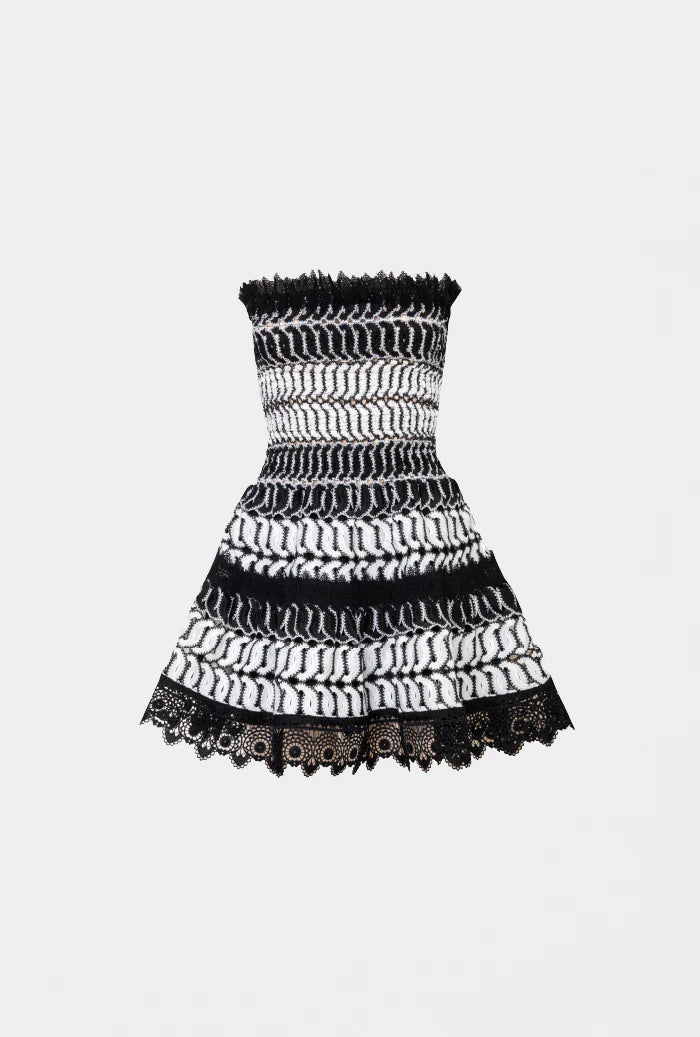 LAS DUNAS MINI DRESS BLACK AND WHITE