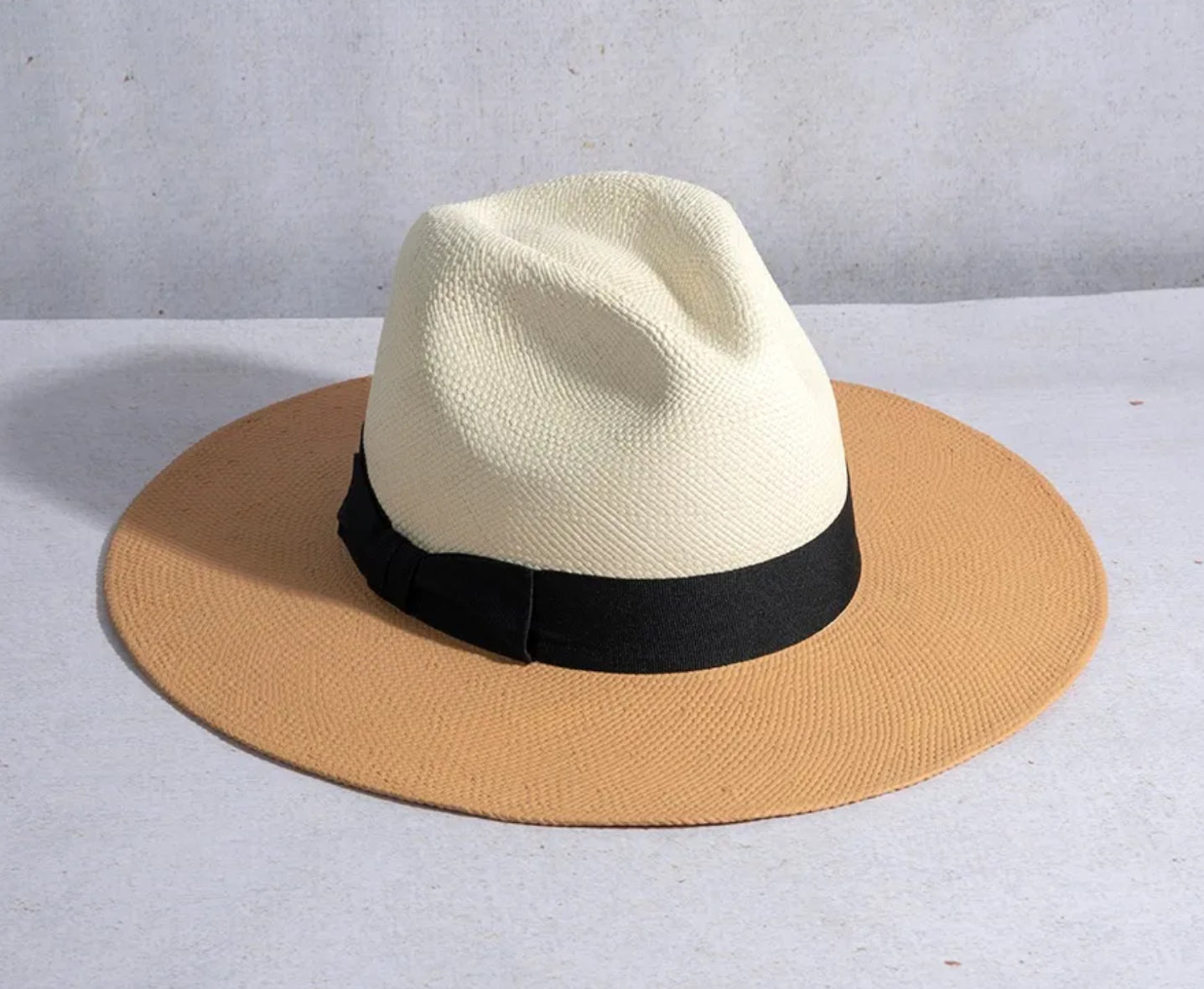 NATURAL AND BEIGE HAT